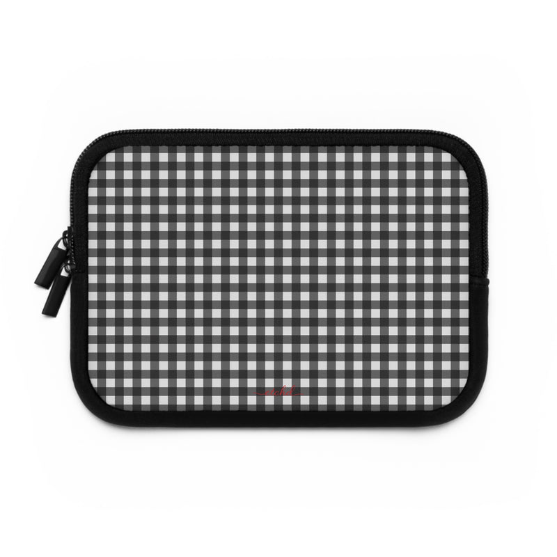 Black & White Gingham Custodia per laptop di etchd, vista 2