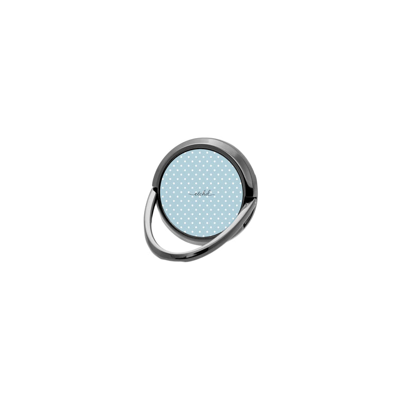 Blue White Polka Dot Ring-Halterung-zoom-