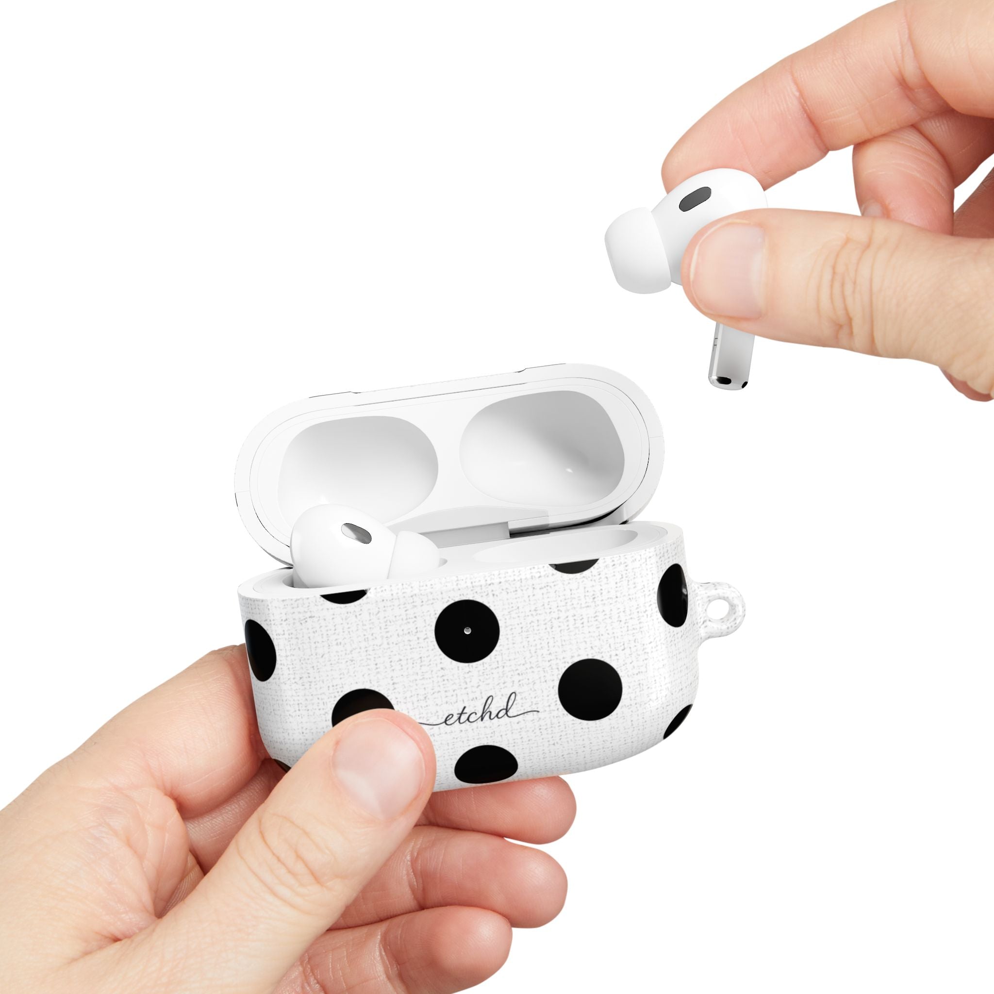 Black & White Polka Dot AirPod Case by etchd, view 11