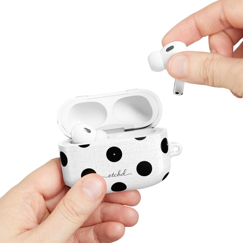 Black & White Polka Dot AirPod Case by etchd, view 11