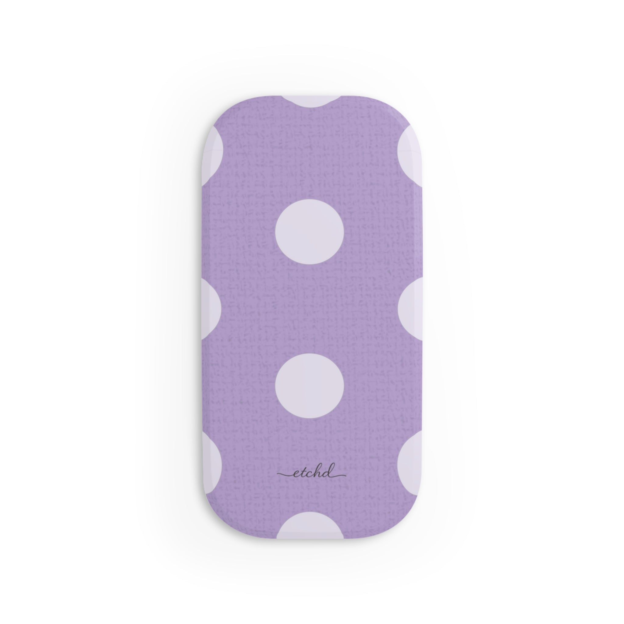 Cream & Lilac Polka Dot Click-On Phone Grip by etchd, view 2