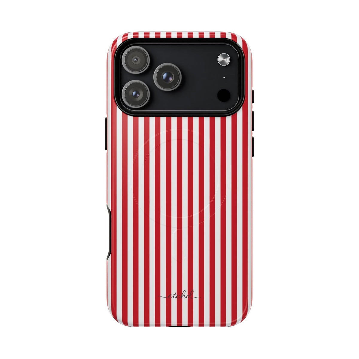 Classic Red & White Striped Magnetic Phone Case by etchd, view 31