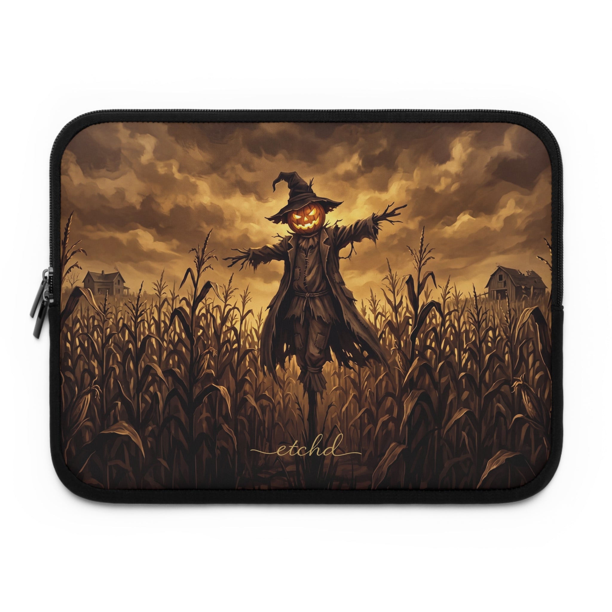 Scarecrow Night Laptop Sleeve by etchd