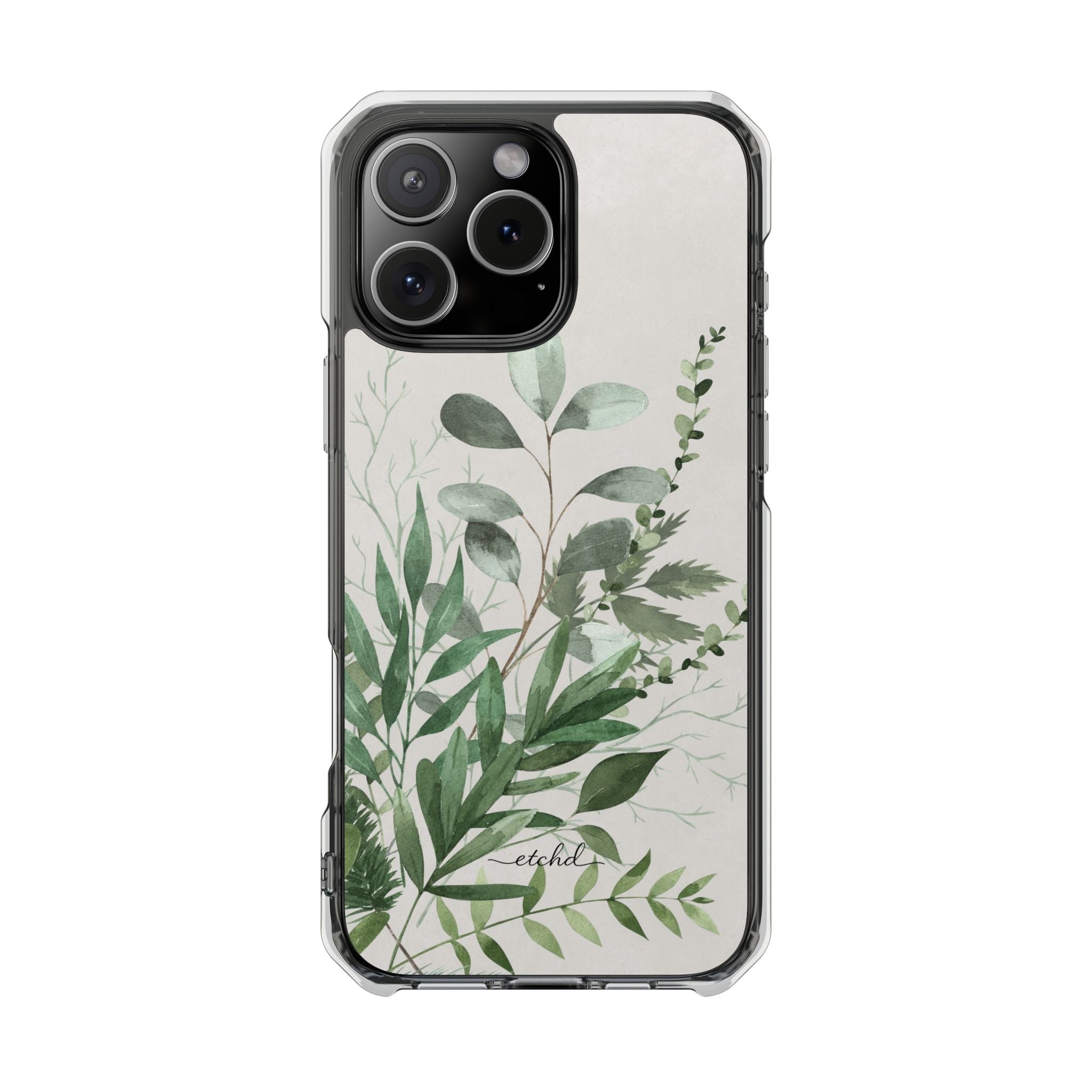 Botanical Leaf Clear Magnetic Phone Case by etchd