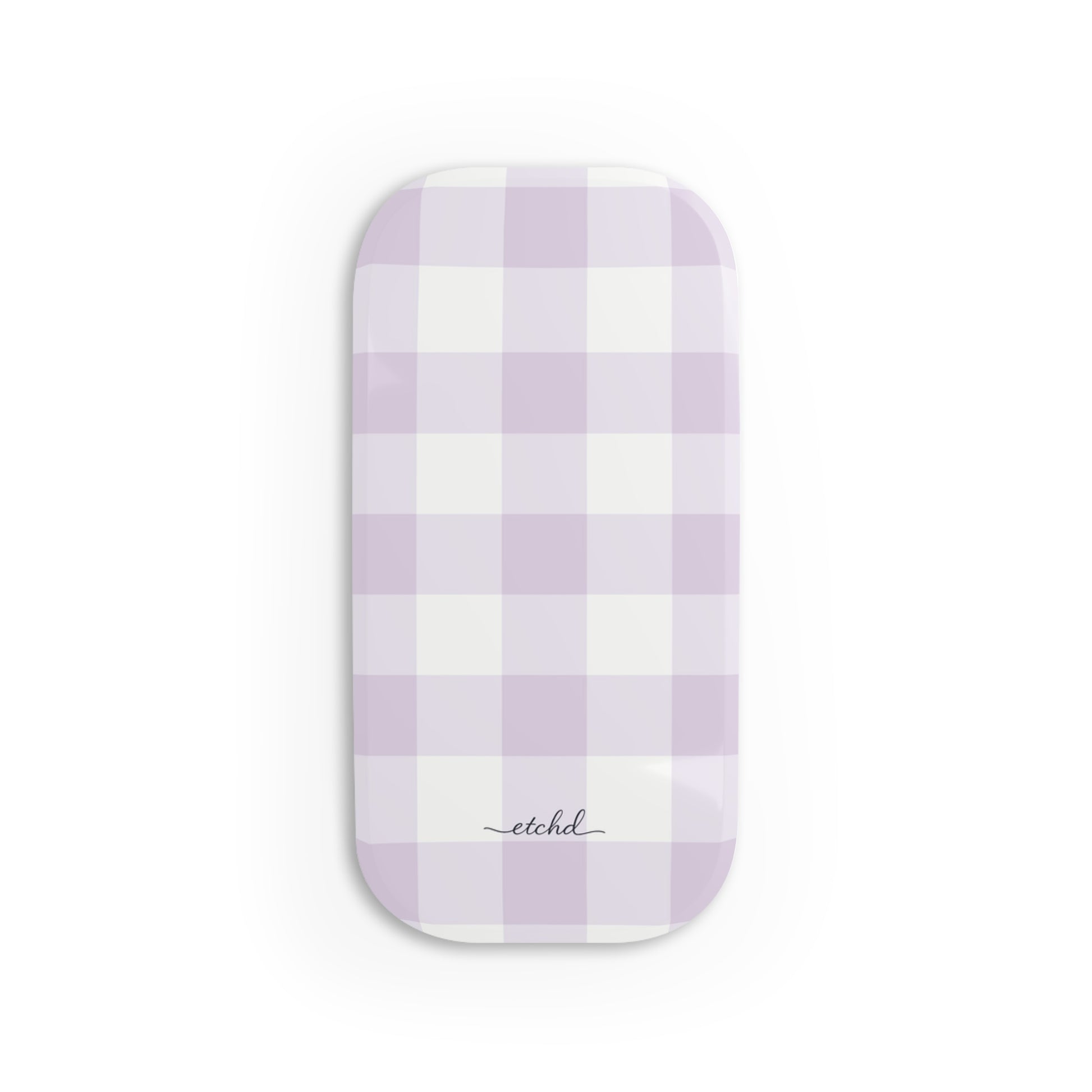 Lilac Gingham Click-On Phone Grip by etchd