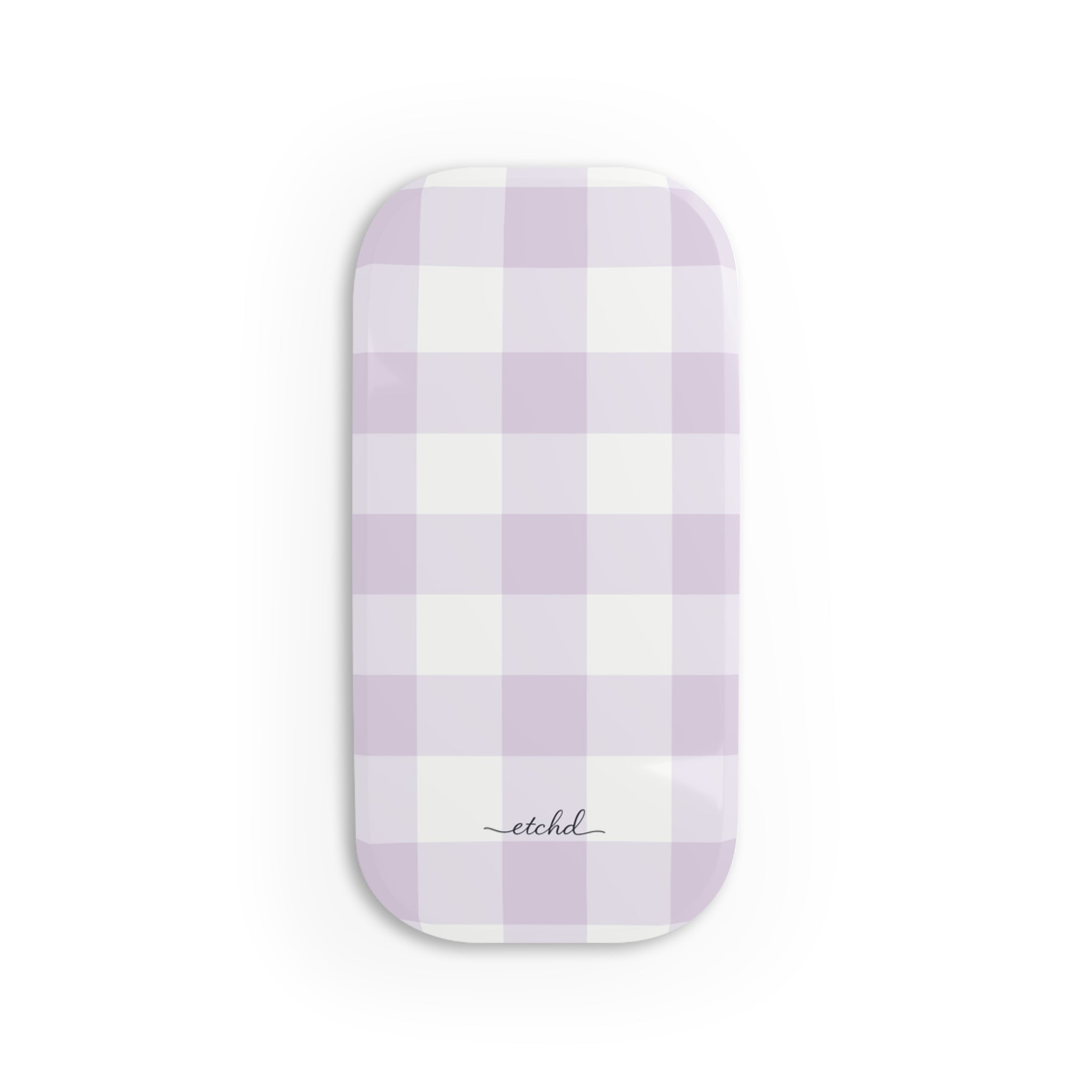 Lilac Gingham Click-On Phone Grip by etchd
