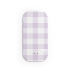 Lilac Gingham Click-On Phone Grip by etchd