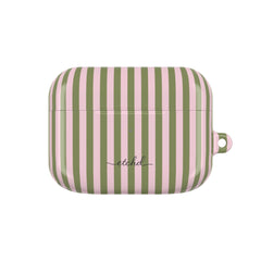 Green & Pink Striped AirPod Case by etchd