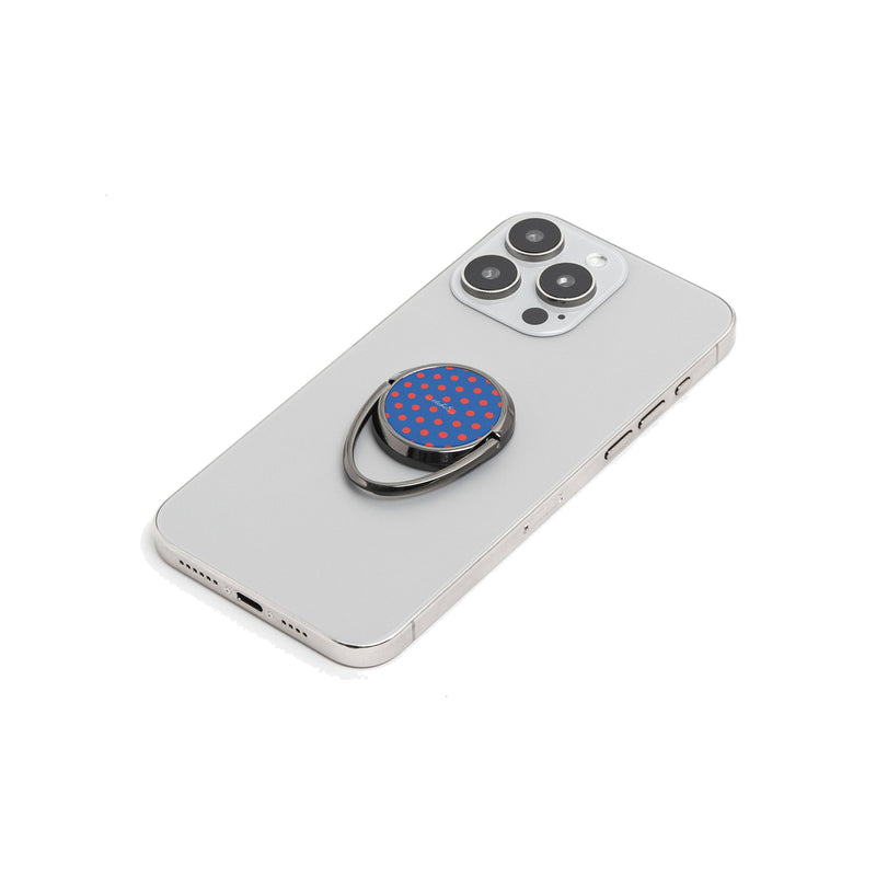 Poppy And Cobalt Polka Dot Handy-Ring-Halterung-zoom-