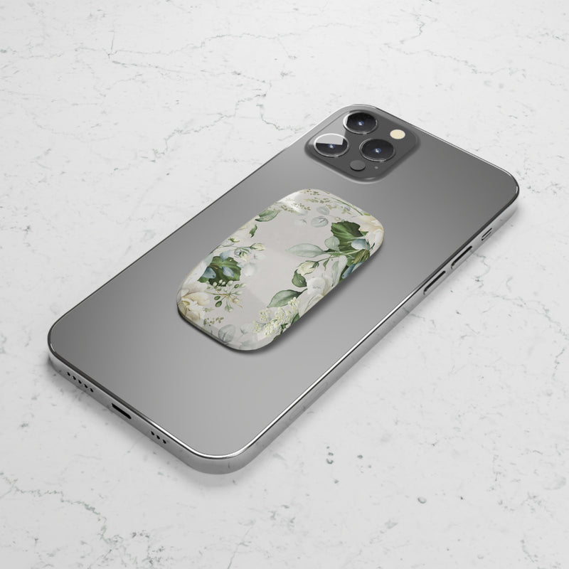 White Roses Click-On Phone Grip-zoom-