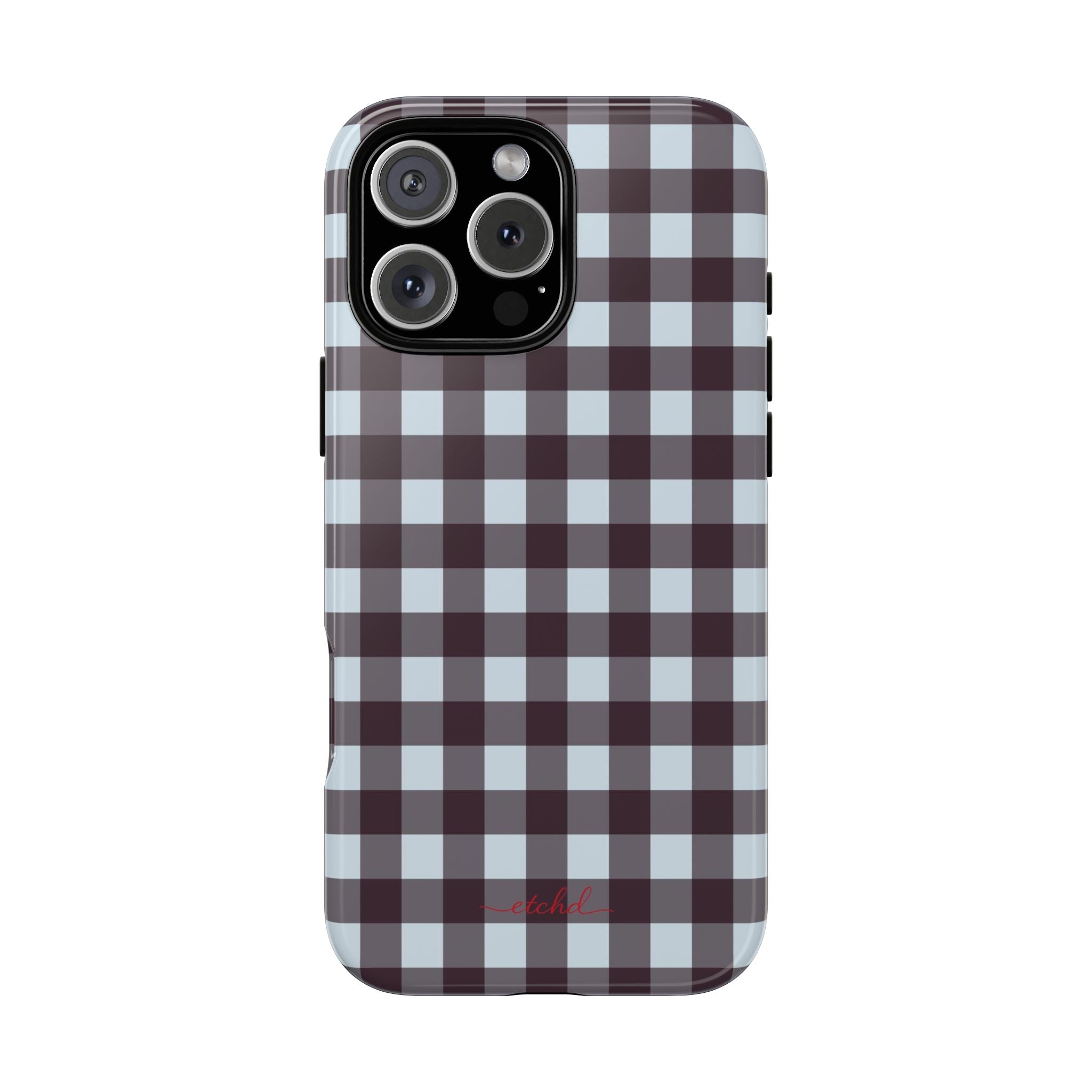Blue & Plum Gingham Phone Case by etchd