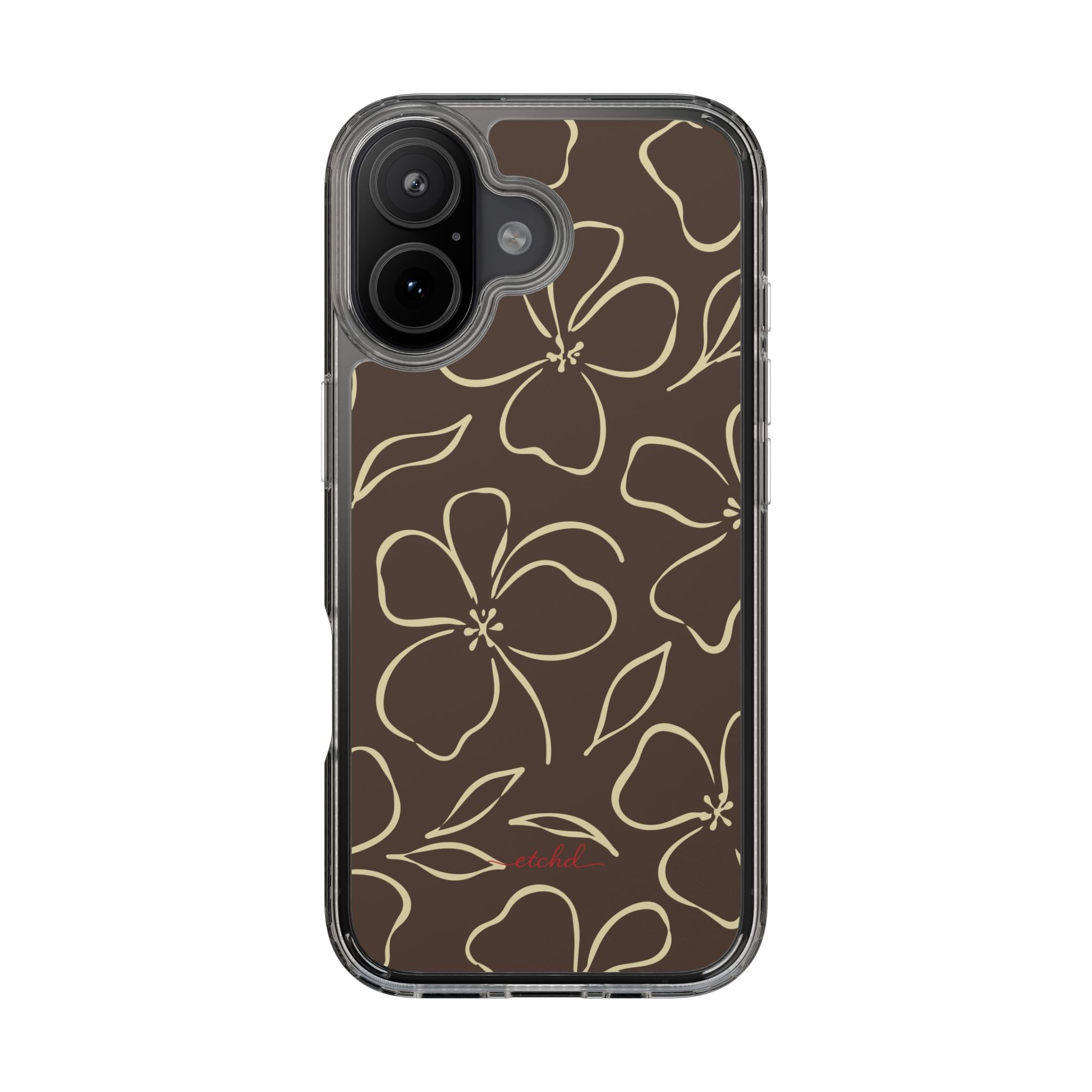 Butter & Brown Floral Clear Phone Case by etchd, view 35