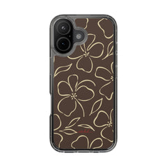 Butter & Brown Floral Clear Phone Case by etchd, view 35