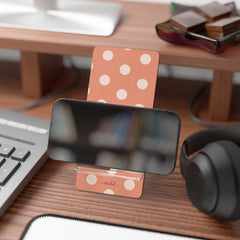 Cream & Coral Polka Dot Phone Stand by etchd, view 4