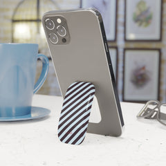 Plum & Blue Striped Diagonal Click-On Phone Grip by etchd, view 3