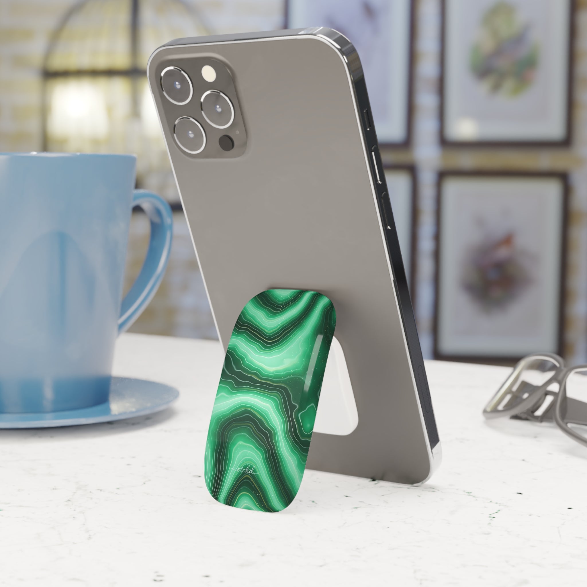 Emerald Click-On Phone Grip by etchd, view 3