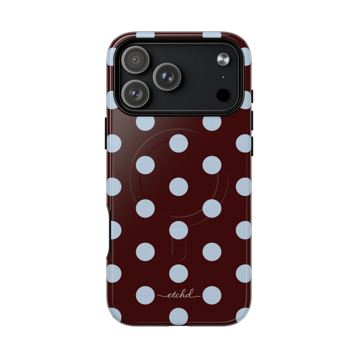 Cherry & Blue Polka Dot Funda magnética para móvil-31