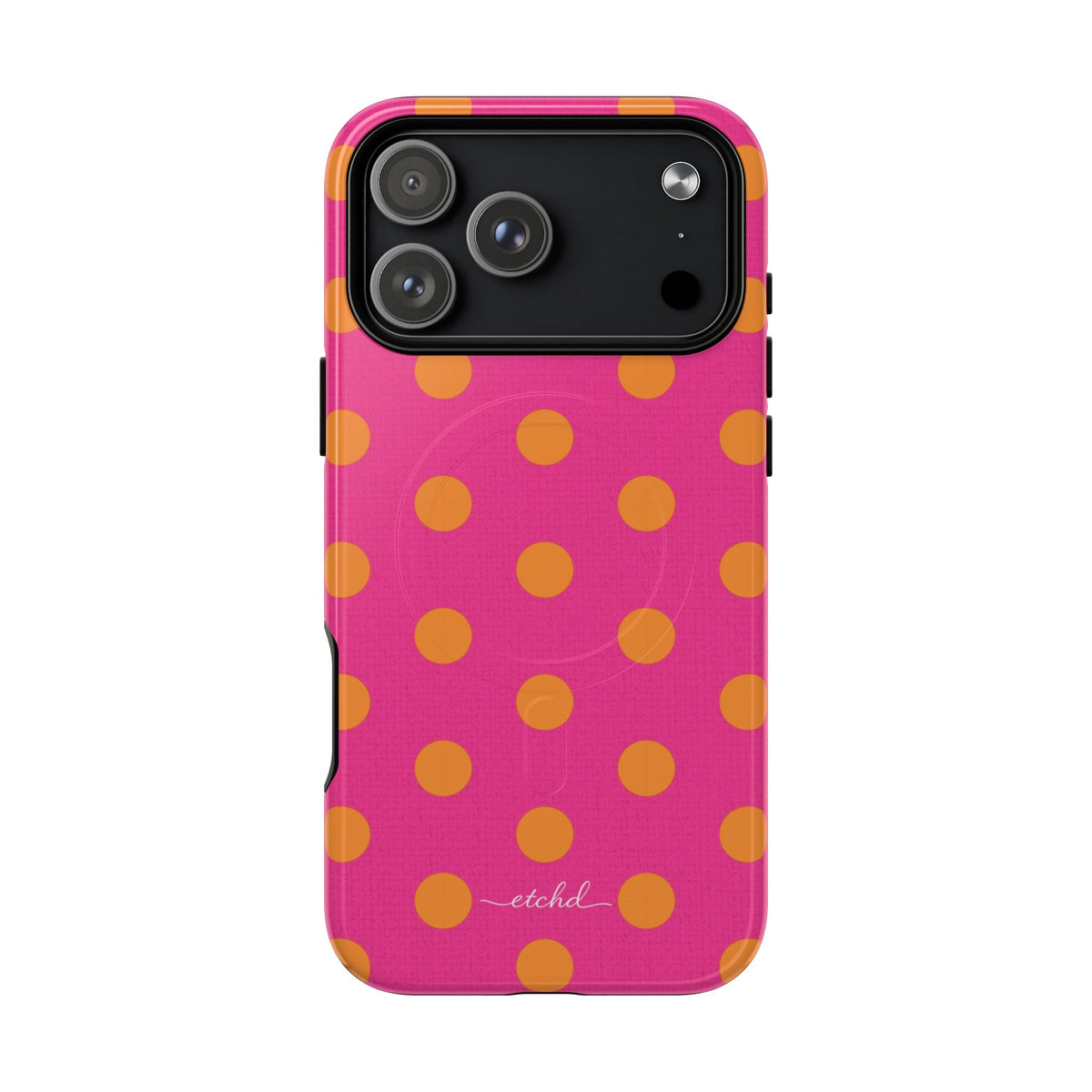 Orange & Pink Polka Dot Magnetic Phone Case by etchd, view 31