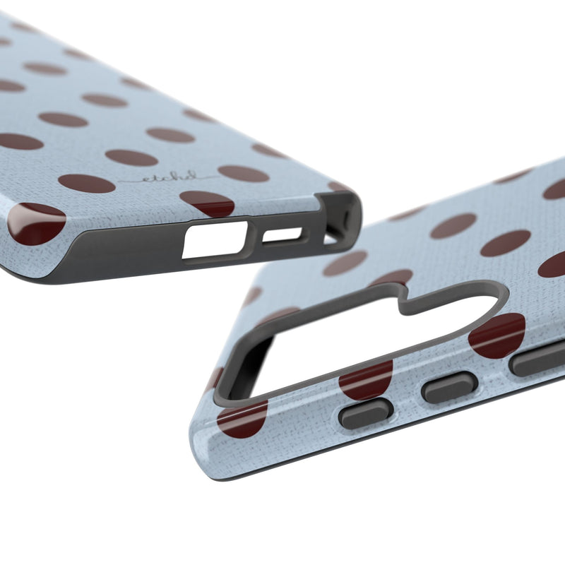 Blue & Cherry Polka Dot Phone Case-zoom-