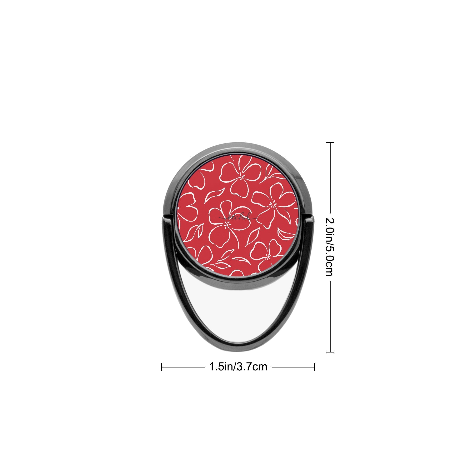 Classic Red & White Floral Phone Ring Holder by etchd, view 3