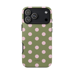 Pink & Green Polka Dot Phone Case by etchd, view 59