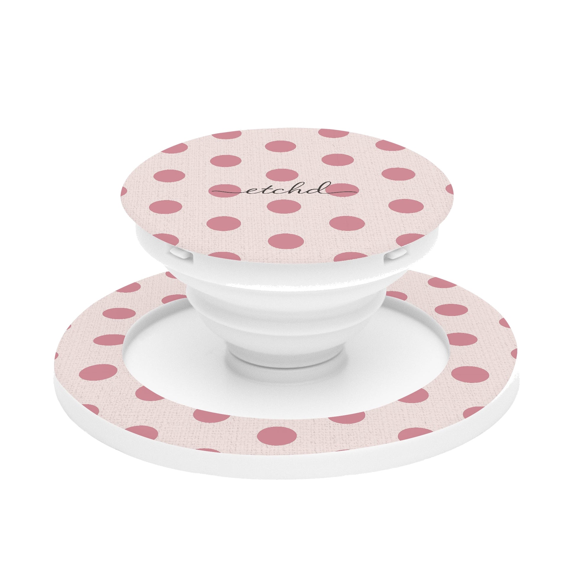 Blush Polka Dot Phone Grip And Stand by etchd