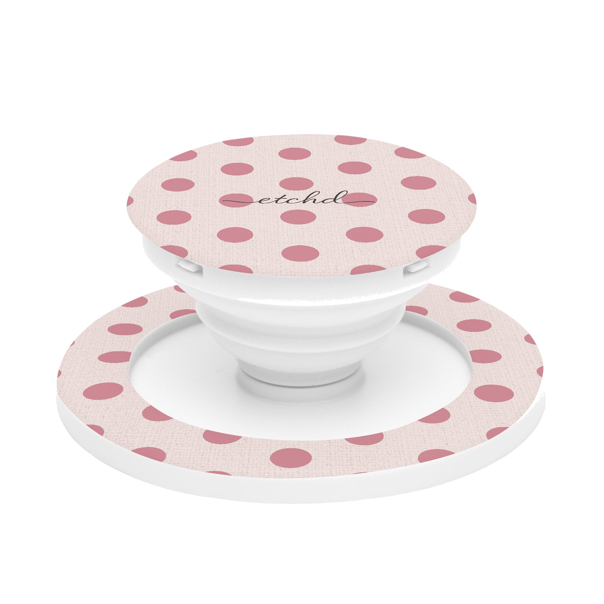 Blush Polka Dot Phone Grip And Stand by etchd