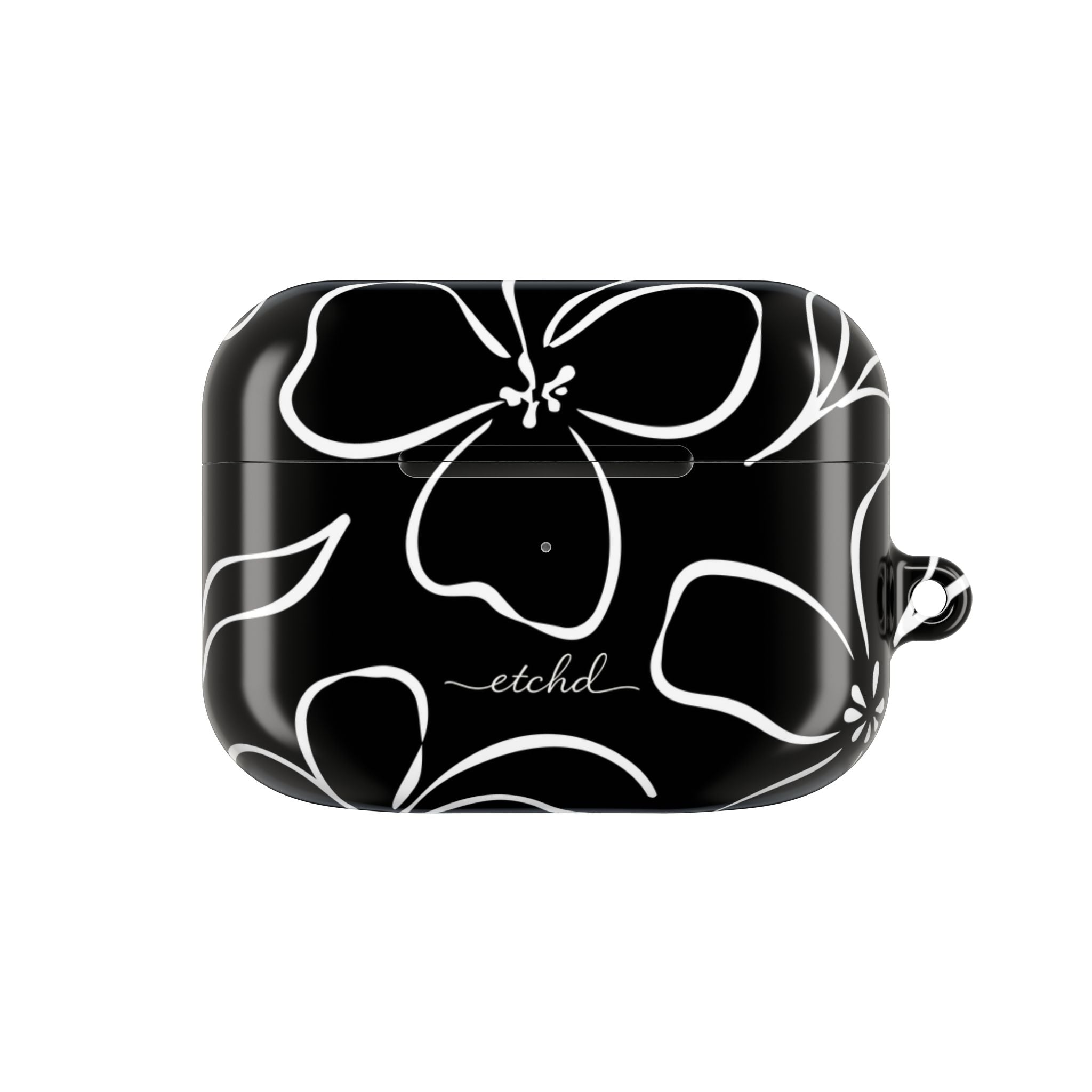 Black & White Floral AirPod Case by etchd