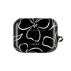 Black & White Floral AirPod Case by etchd