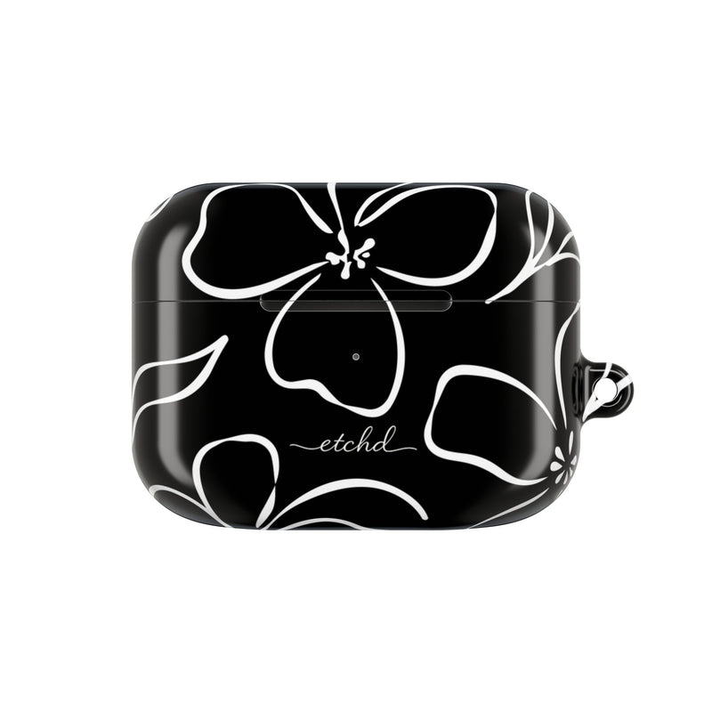 Black & White Floral AirPod Case by etchd