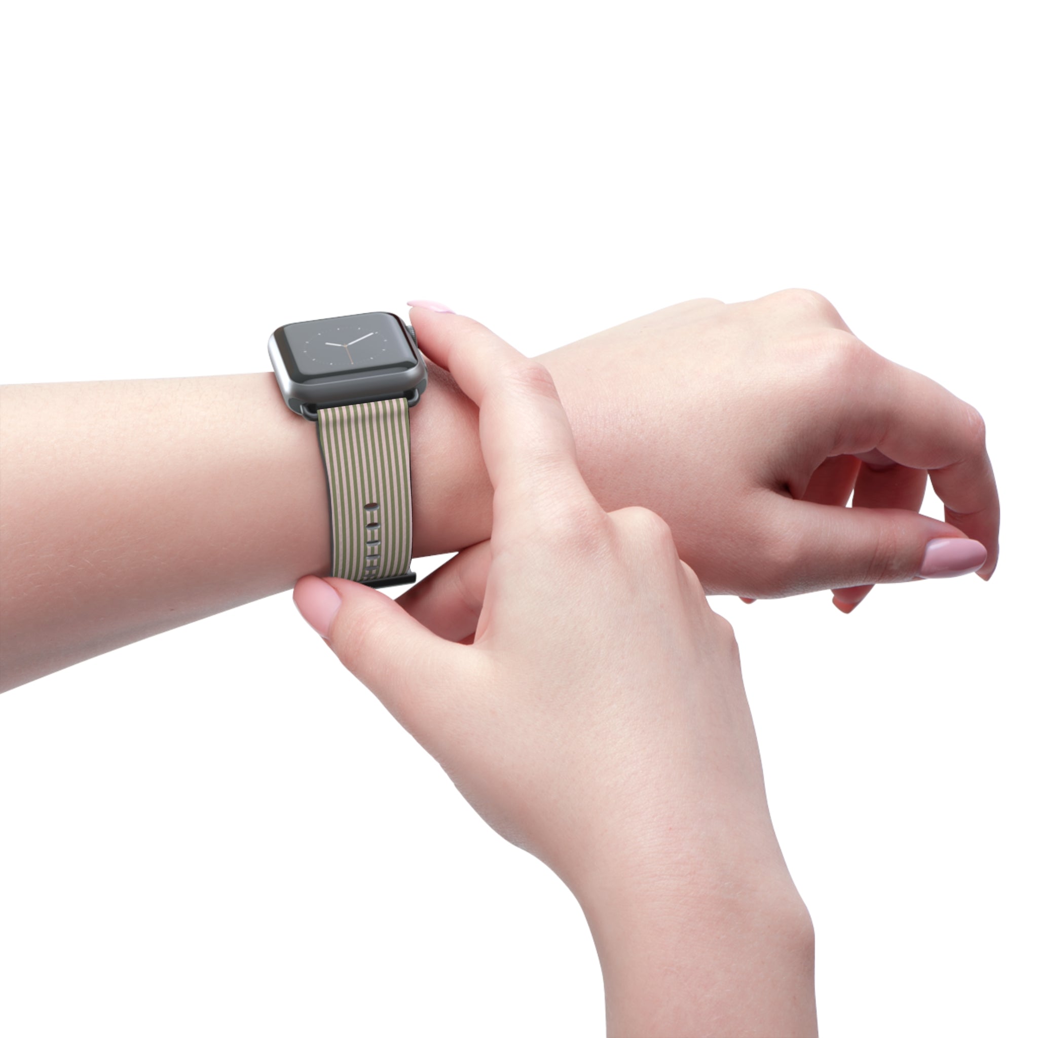 Green & Pink Striped Smartwatch Strap by etchd, view 11