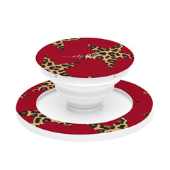 Red & Leopard Stars Phone Grip And Stand by etchd
