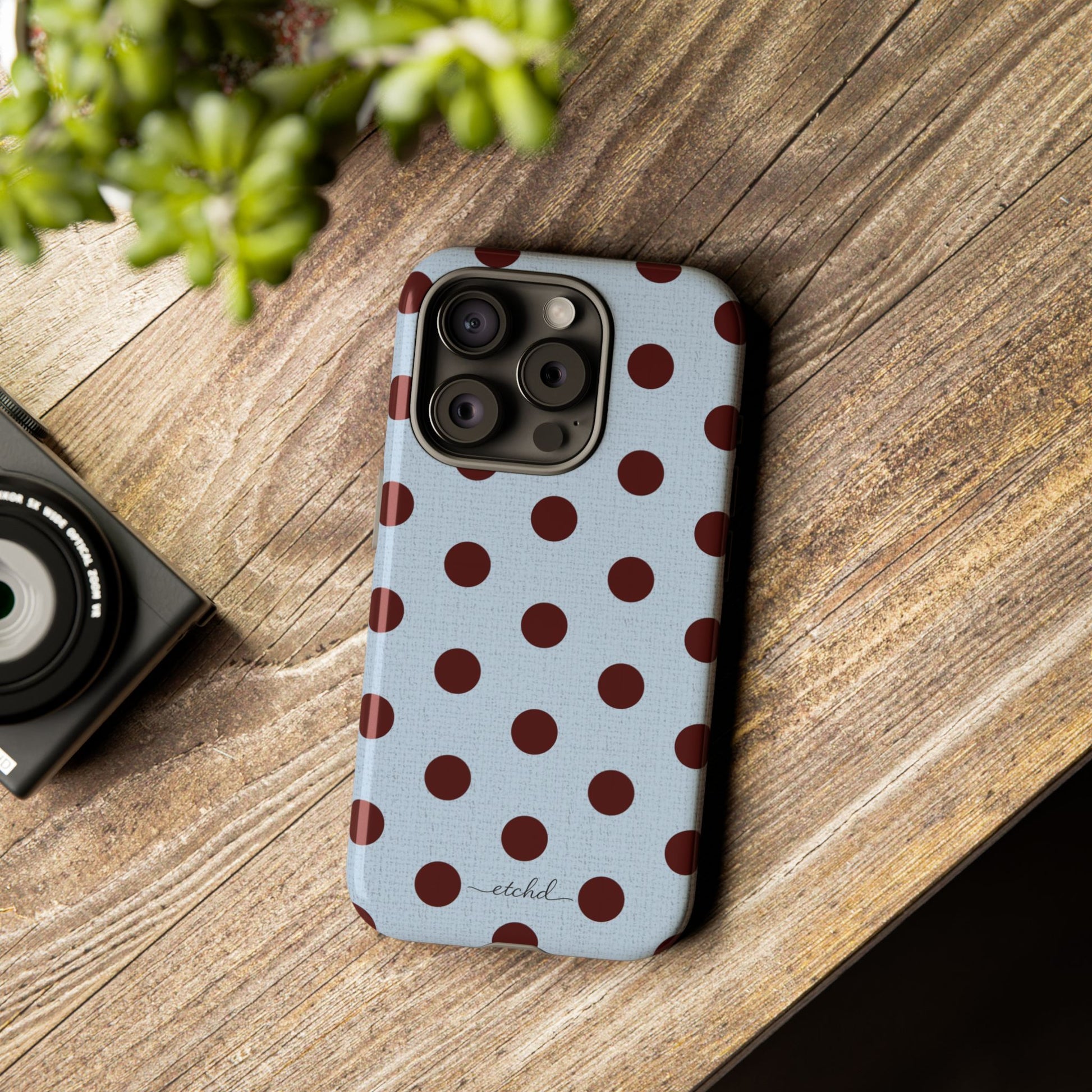 Blue & Cherry Polka Dot Phone Case by etchd, view 31