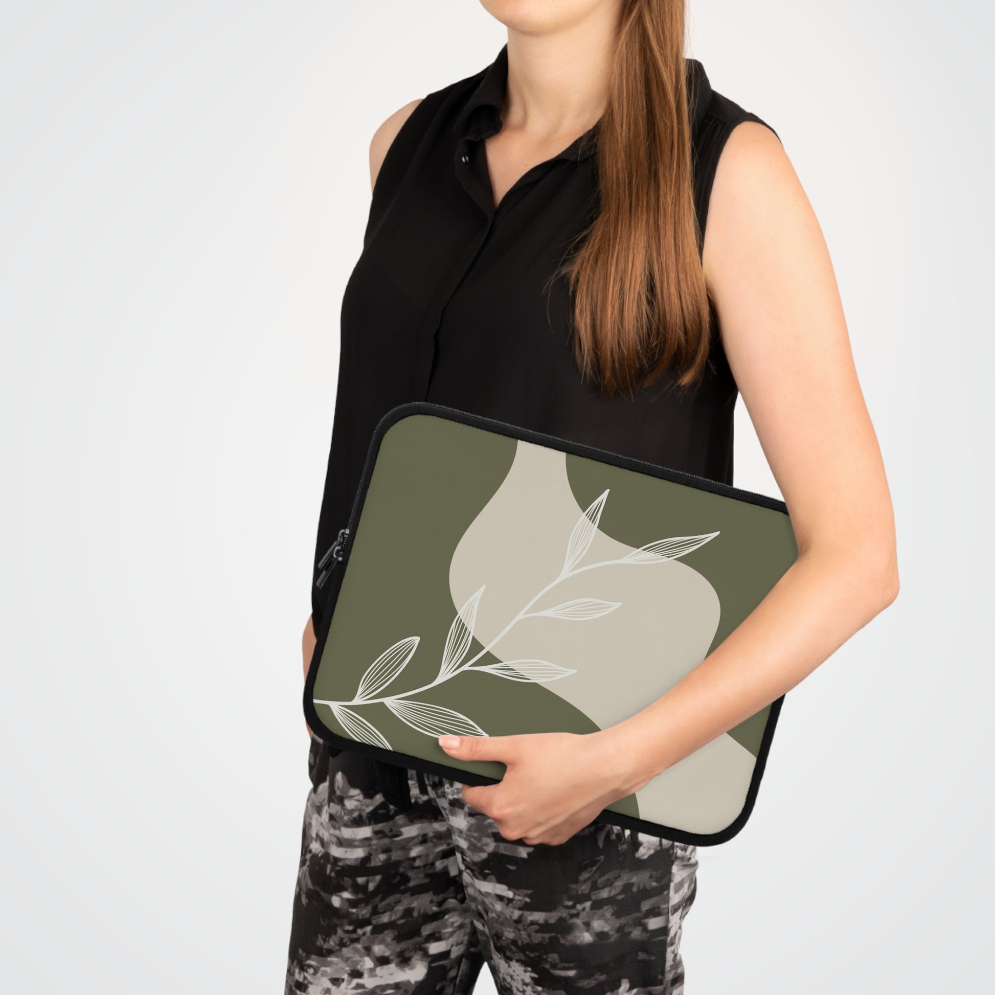 Olive Leaf Laptop Sleeve by etchd, view 6