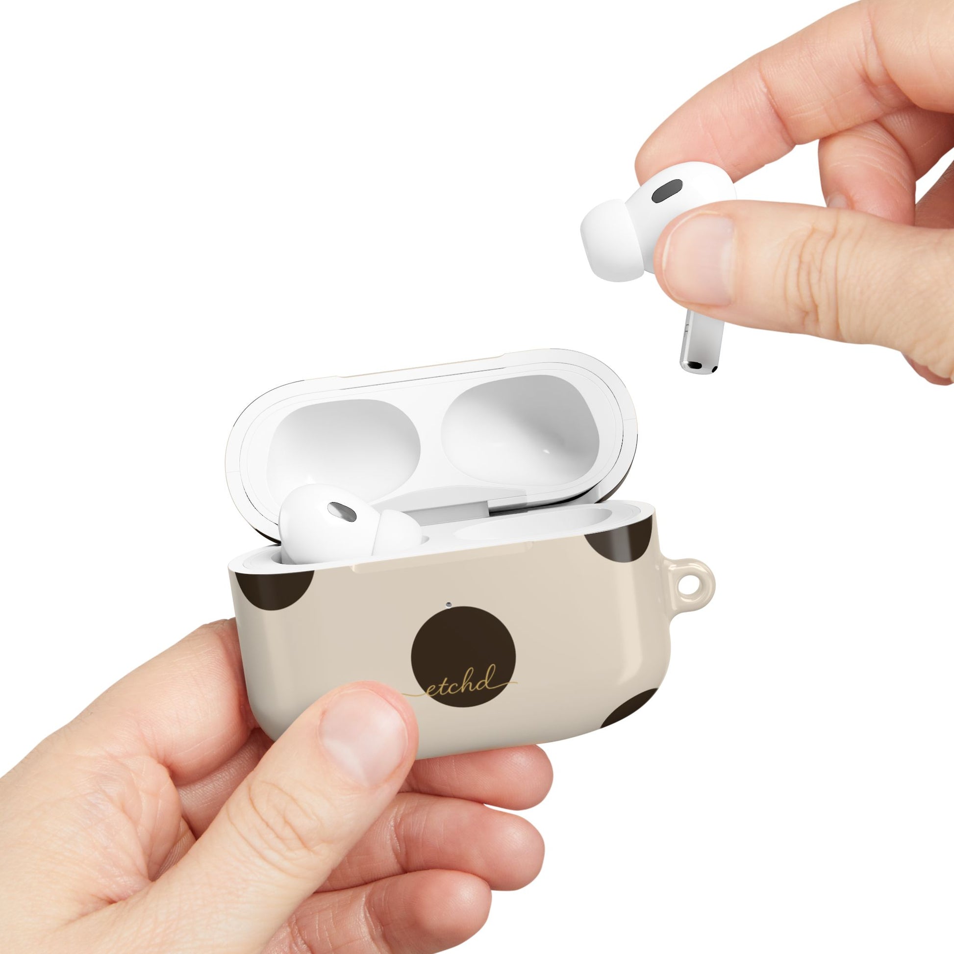Brown & Cream Polka Dot AirPod Case by etchd, view 11