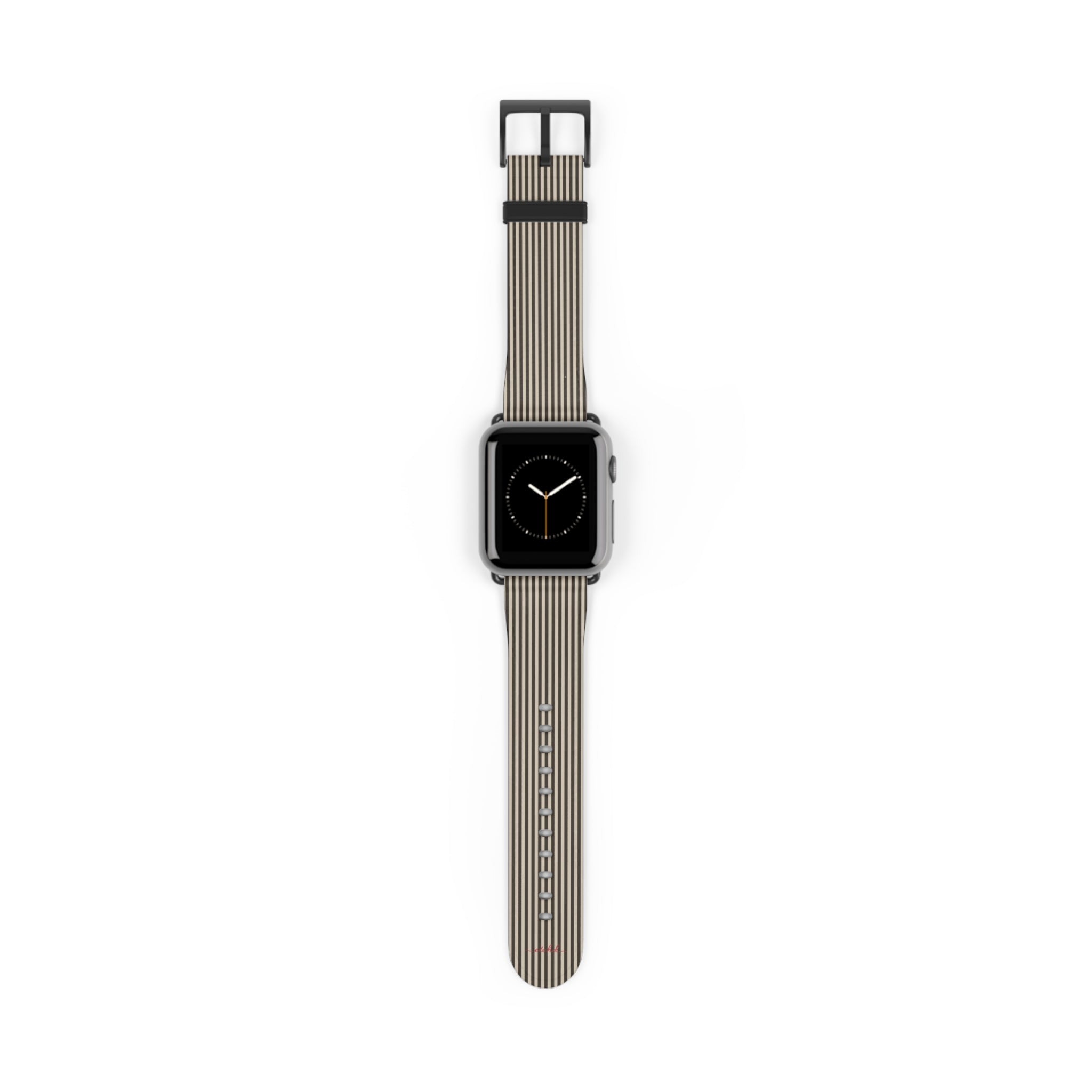 Cream & Brown Striped Smartwatch Strap by etchd