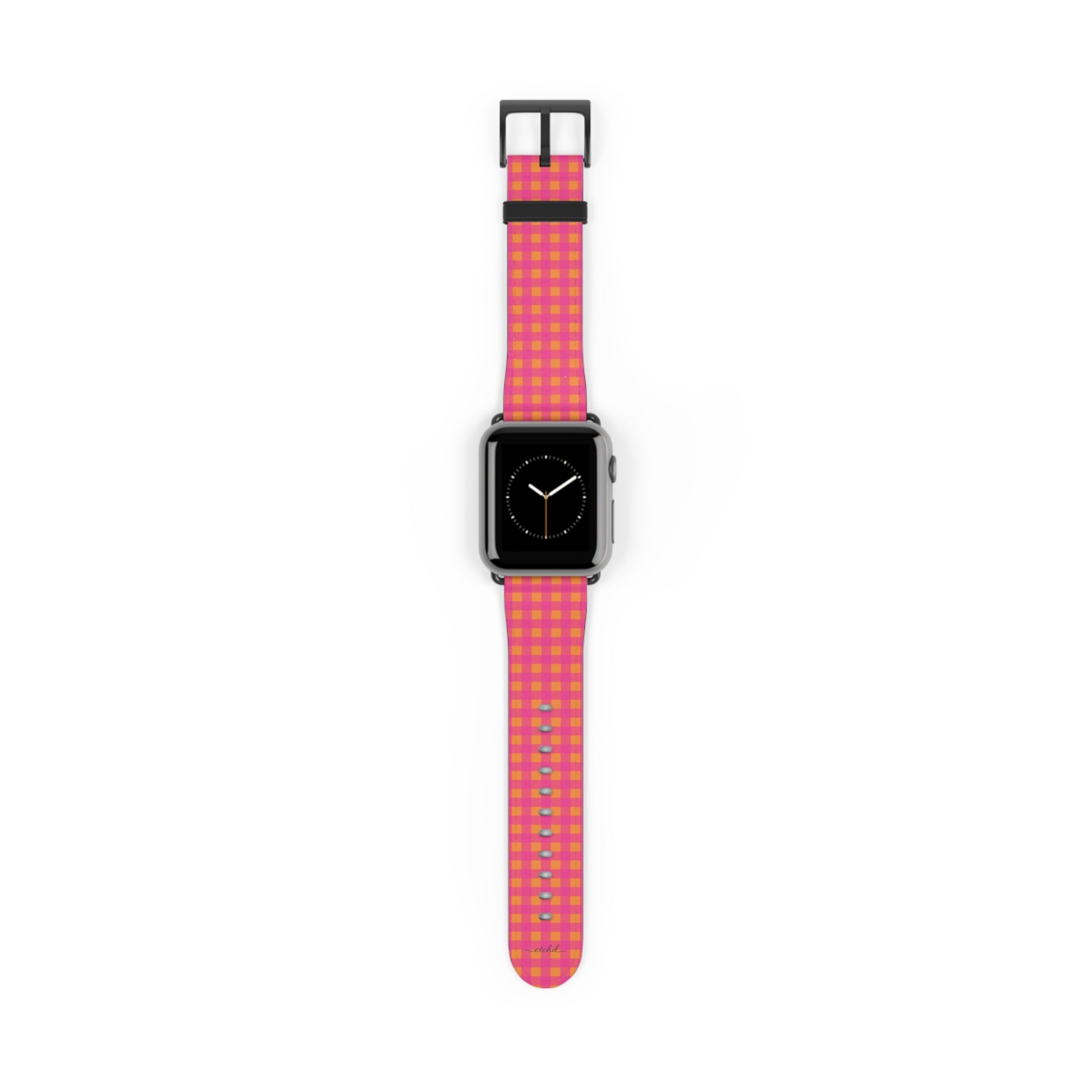 Pink & Orange Gingham Cinturino per smartwatch di etchd