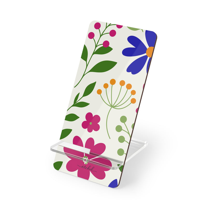 Funky Floral Phone Stand by etchd