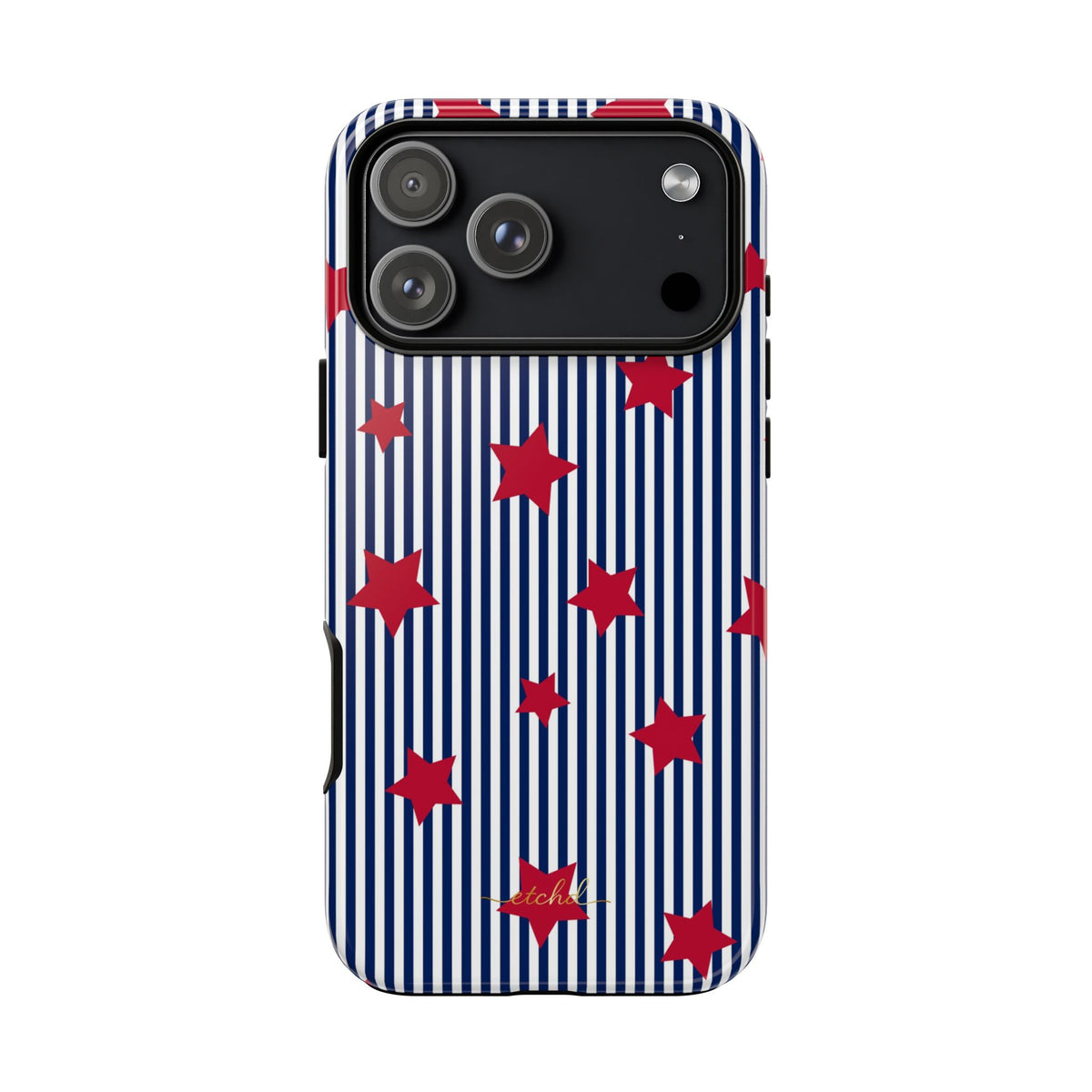 Blue Stripes & Red Stars Phone Case by etchd, view 59