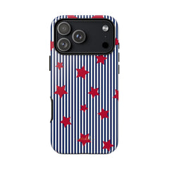 Blue Stripes & Red Stars Phone Case by etchd, view 59