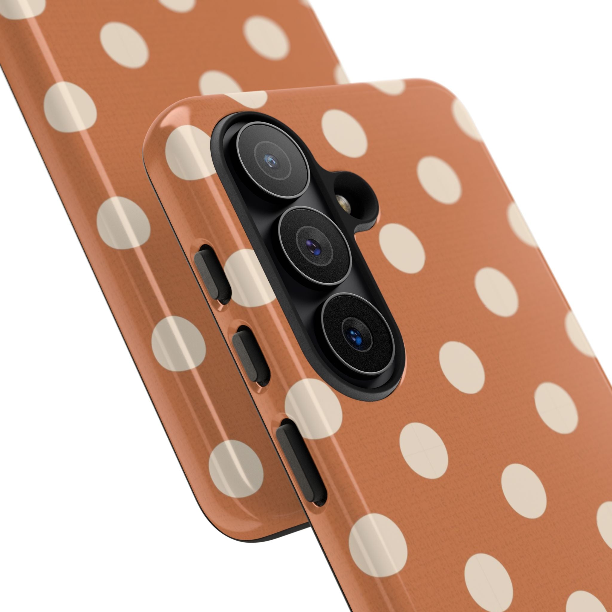 Cream & Terracotta Polka Dot Phone Case by etchd, view 209