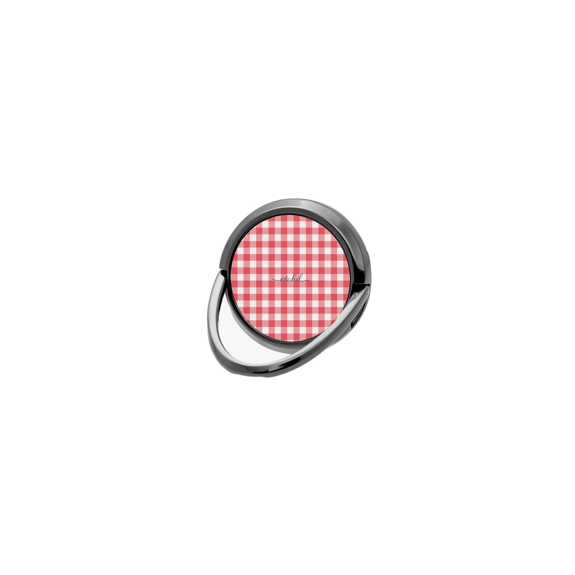 Cherry & White Gingham Phone Ring Holder by etchd