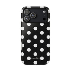 White & Black Polka Dot Phone Case by etchd, view 59