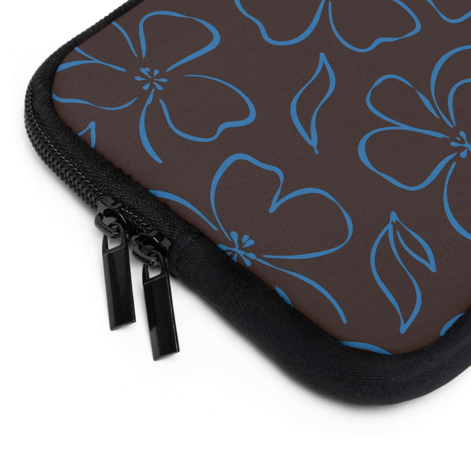 Espresso & Cerulean Floral Laptop Sleeve by etchd, view 12