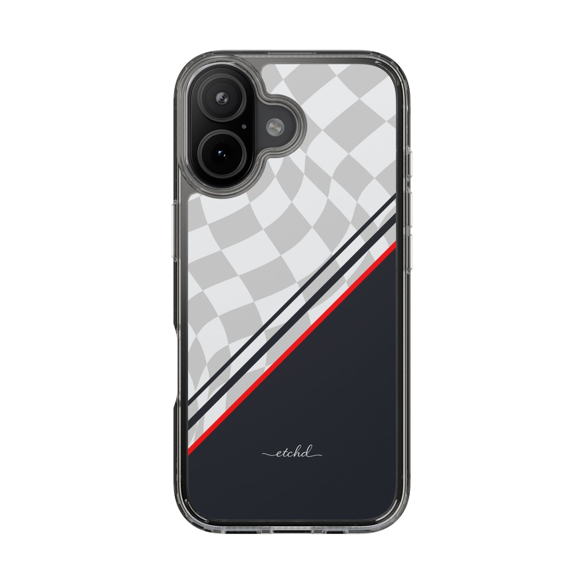 Checkered Flag Clear Phone Case by etchd, view 24