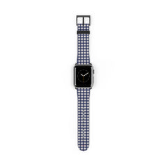 Navy & Cream Gingham Smartwatch Strap by etchd