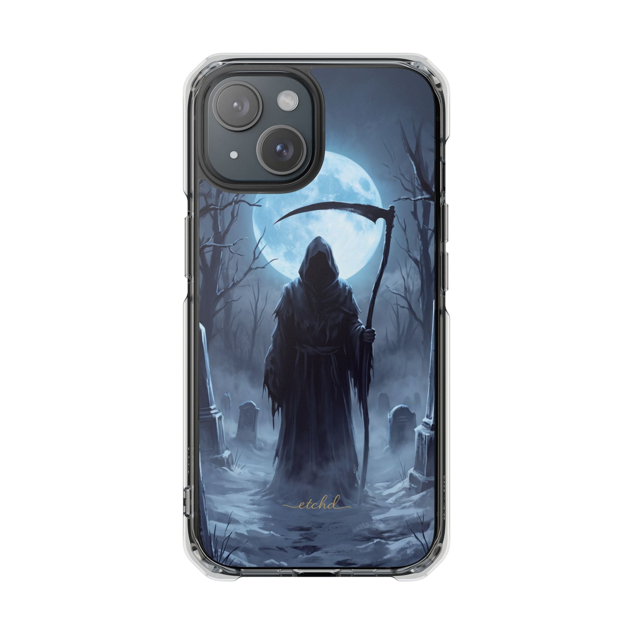 The Reaper Clear Magnetic Phone Case by etchd