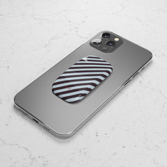 Plum & Blue Striped Diagonal Click-On Phone Grip by etchd, view 5