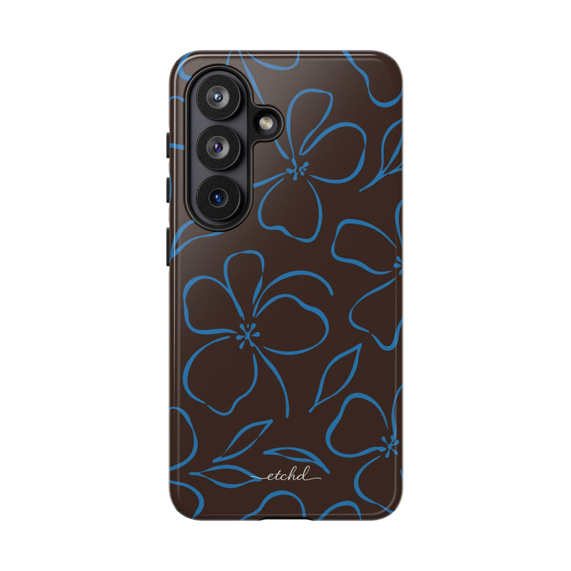 Espresso & Cerulean Floral Phone Case by etchd, view 61