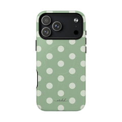 Cream & Sage Polka Dot Magnetic Phone Case by etchd, view 31